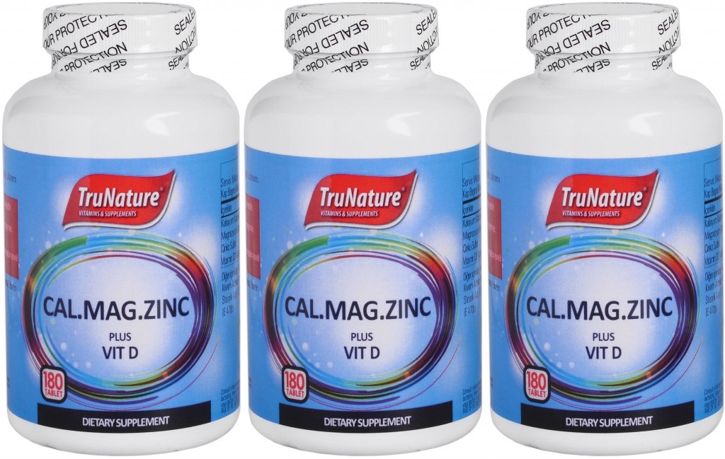 Trunature Calcium Magnesium Zinc Plus Vitamin D 3X180 Tablet