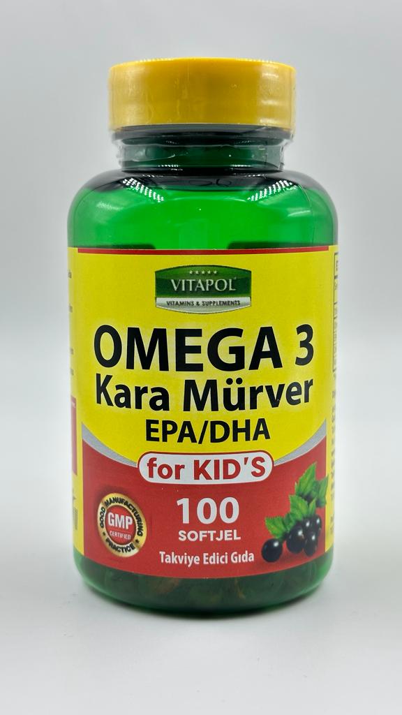 Vitapol Omega 3 Kids Karamürver Çocuklar Özel Balık Yağı 100 Kapsül