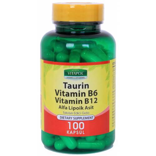 Vitapol Taurin 500 Mg Vitamin B6 Vitamin B12 100 Kapsül