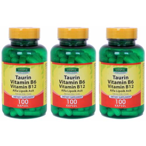 Vitapol Taurin 500 Mg Vitamin B6 Vitamin B12 3X100 Kapsül