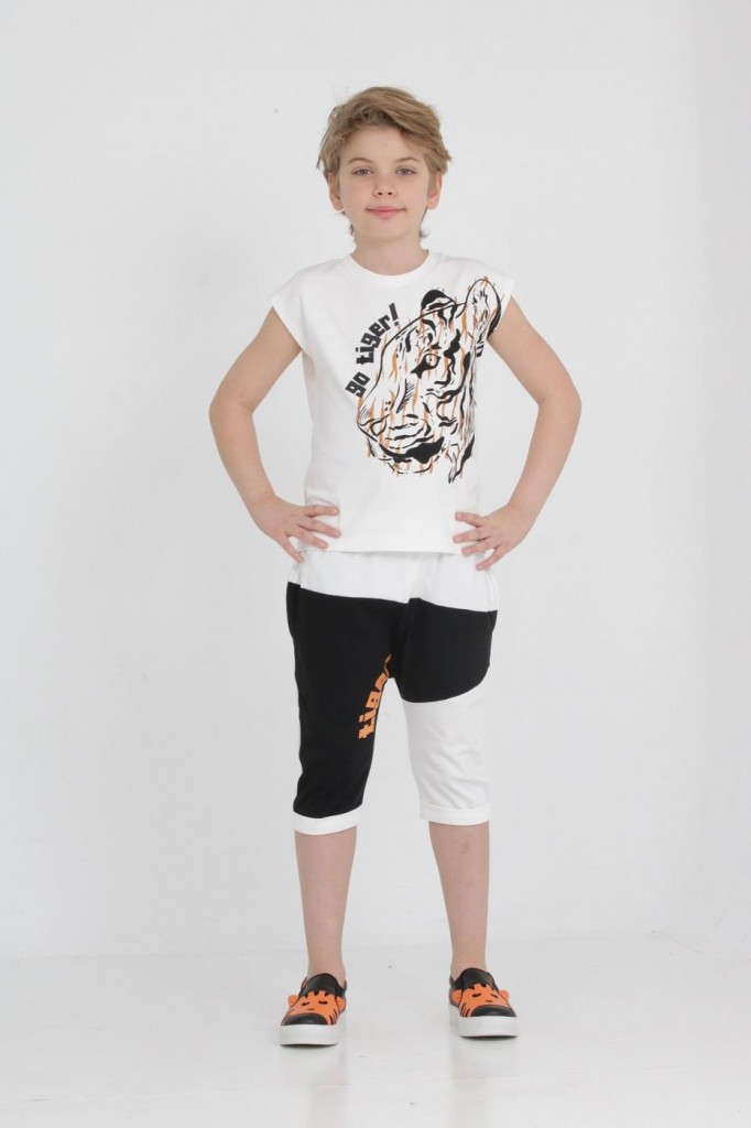 Big Tiger Beyaz Erkek Çocuk Kapri Takım Lp-24Sum-030