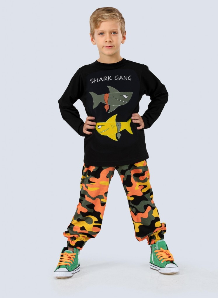 Shark Gang Erkek Çocuk Pantolon Tshirt Alt Üst Takım Lp-22Win-026