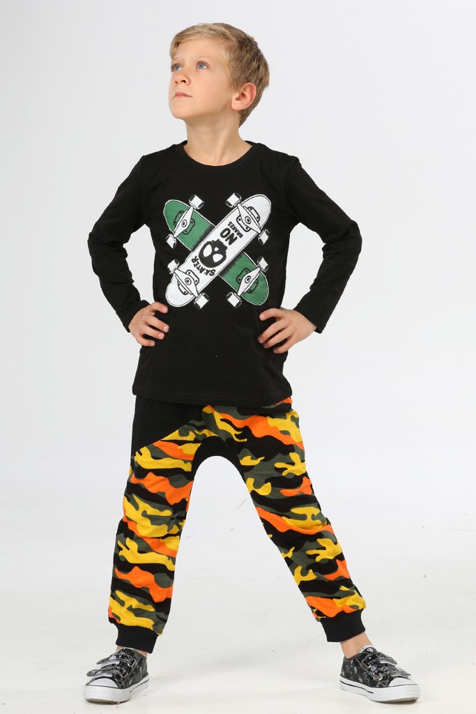 Skate Camouflage Harem Pantolon+Tshirt Takım Lp-21A1-022