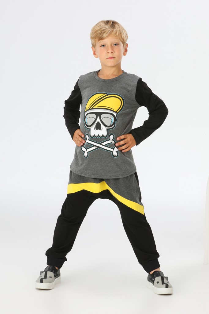 Skull Mode Pantolon+T-Shirt Erkek Çocuk Takım Lp-21A1-009
