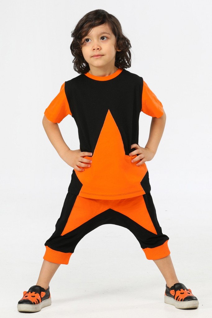 Orange Star Erkek Çocuk Kapri Tshirt Alt Üst Takım Lp-22Sum-016