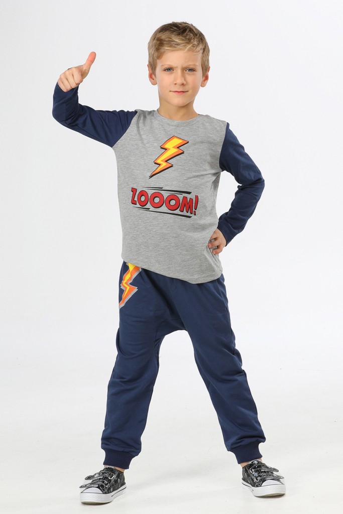 Zoom Erkek Çocuk Pantolon Tshirt Alt Üst Takım Znk-Ss-016
