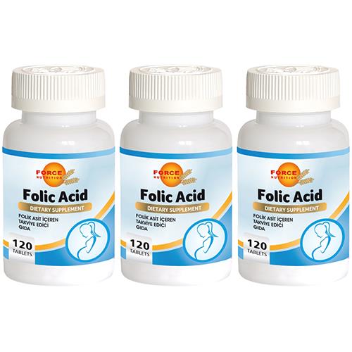 Force Nutrition Folic Acid 400 Mcg 3X120 Tablet Folik Asit