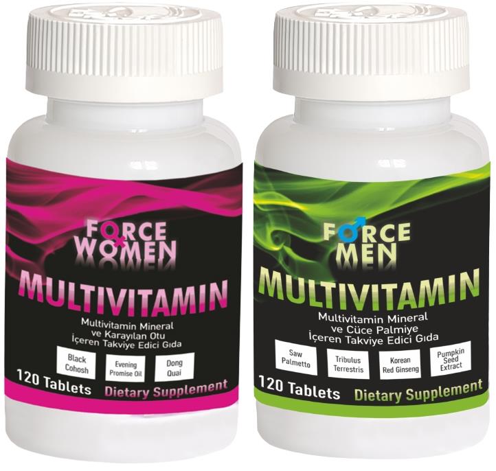 Force Nutrition Force Women Multivitamin Force Men Multi Vitamin 2Li Set