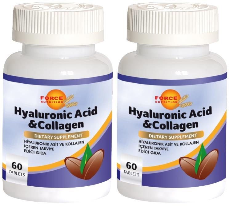Force Nutrition Hyaluronik Asit Kolajen 2X60 Tablet Hyaluronic Acid Collagen