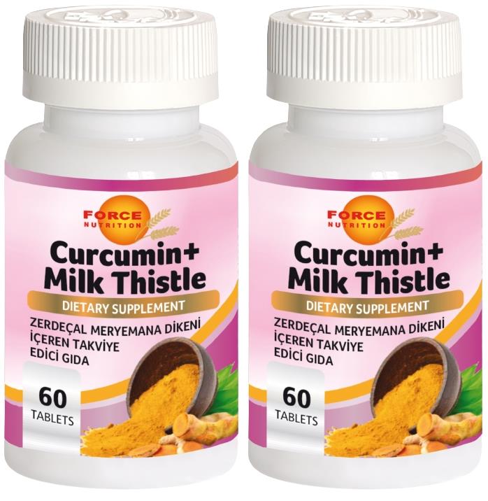 Force Nutrition Kurkumin Zerdeçal Meryemana Dikeni 2X60 Tablet Curcumin Milk Thistle