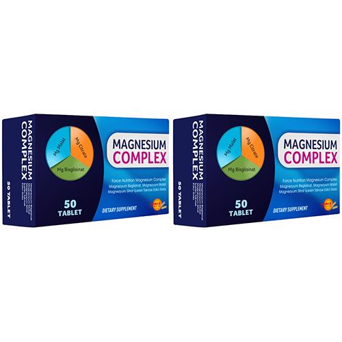 Force Nutrition Magnesium Complex 2X50 Tablet Magnezyum Bisglisinat Malat Sitrat Kompleks