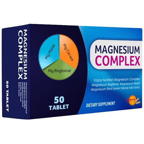 Force Nutrition Magnesium Complex 50 Tablet Magnezyum Bisglisinat Malat Sitrat Kompleks