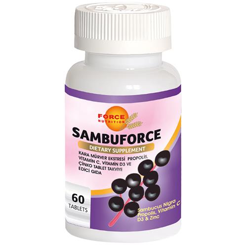 Force Nutrition Sambuforce 60 Tablet Black Eldenberry Propolis Vitamin C D3 Zinc