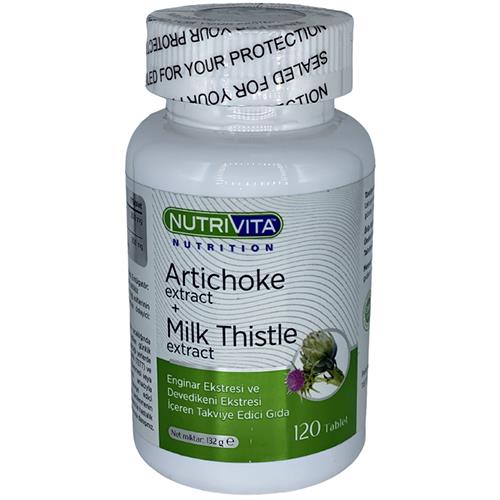 Nutrivita Nutrition Artichoke Milk Thistle Extract 120 Tablet Enginar Deve Dikeni Ekstresi