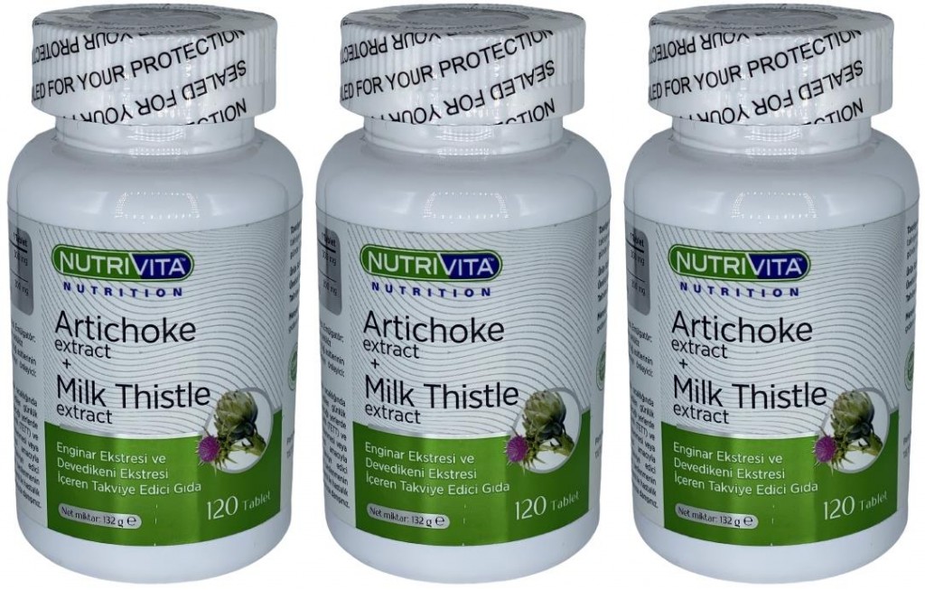 Nutrivita Nutrition Artichoke Milk Thistle Extract 3X120 Tablet Enginar Deve Dikeni Ekstresi