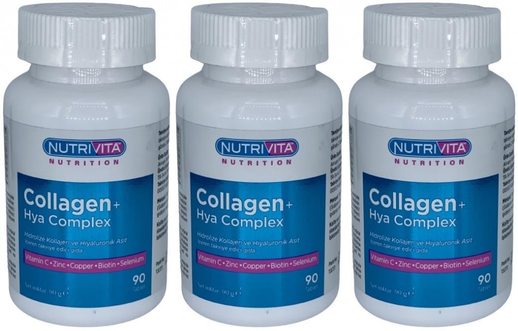 Nutrivita Nutrition Collagen Hya Complex 3X90 Tablet Kolajen Hyaluronik Asit Kompleks