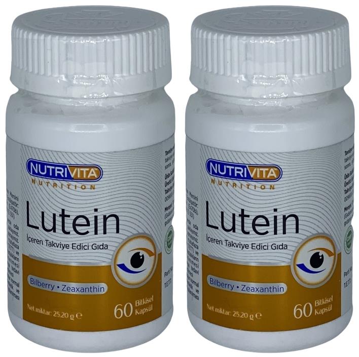 Nutrivita Nutrition Lutein 2X60 Bitkisel Kapsül Bilberry Zeaxathin Yaban Mersini Zeaksantin
