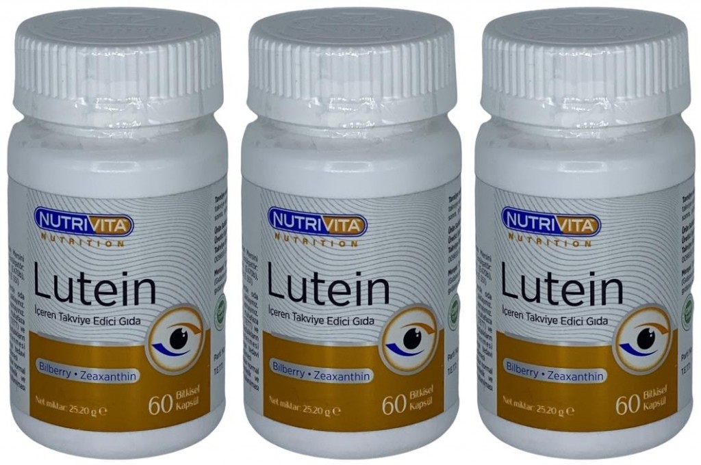 Nutrivita Nutrition Lutein 3X60 Bitkisel Kapsül Bilberry Zeaxathin Yaban Mersini Zeaksantin
