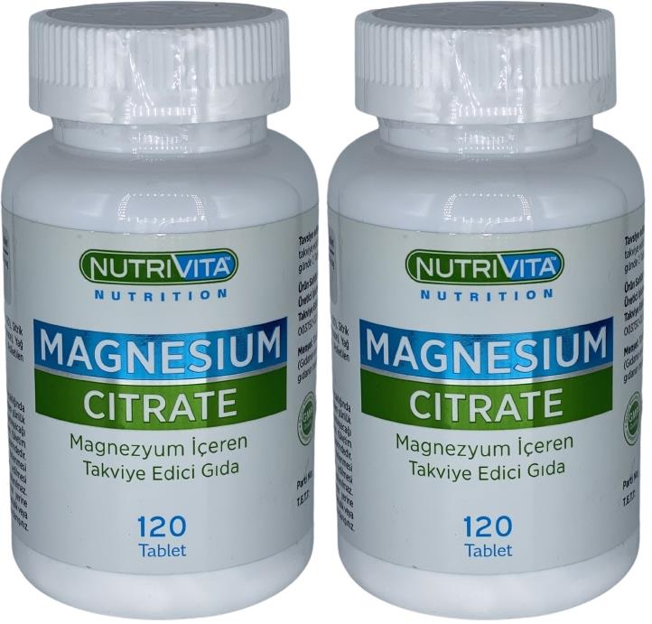 Nutrivita Nutrition Magnesium Citrate 2X120 Tablet Magnezyum Sitrat