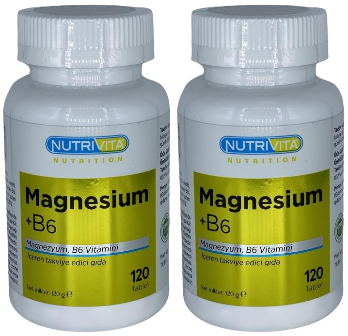 Nutrivita Nutrition Magnesium Vitamin B6 Vitamini 2X120 Tablet Magnezyum