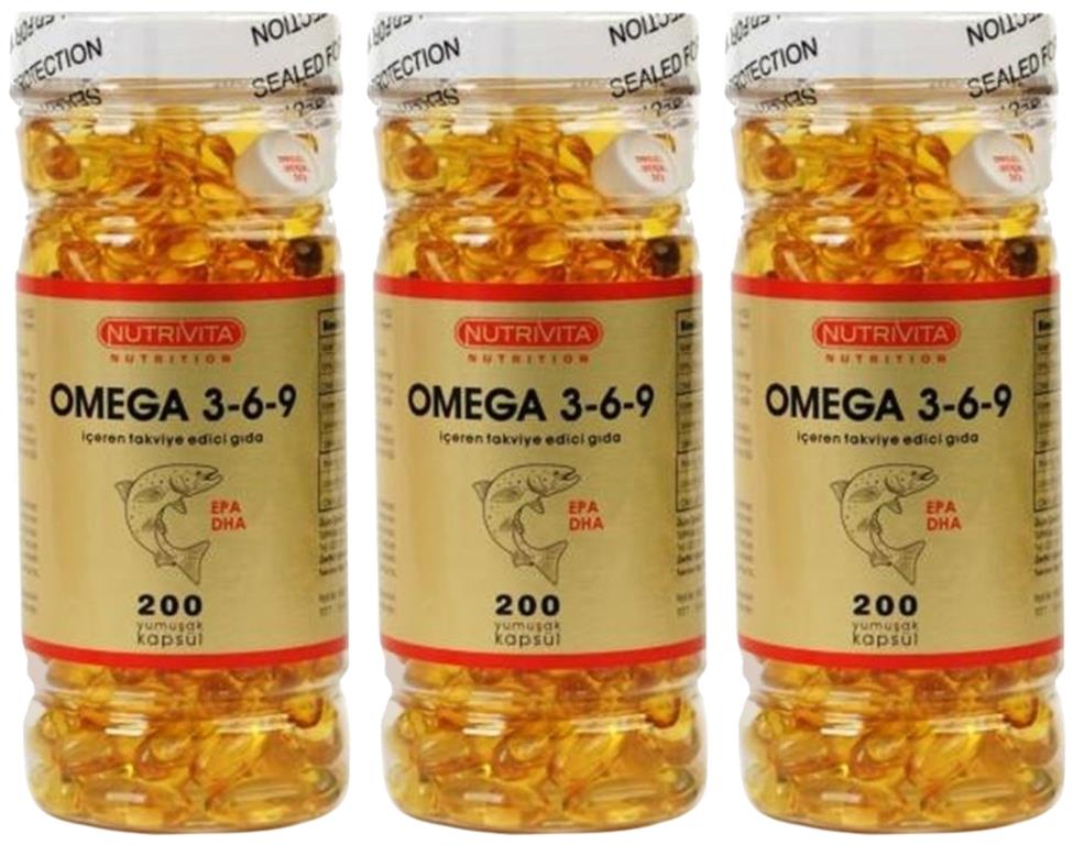 Nutrivita Nutrition Omega 3-6-9 Balık Yağı 3X200 Kapsül