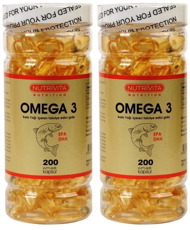 Nutrivita Nutrition Omega 3 Balık Yağı 1000 Mg 2X200 Kapsül