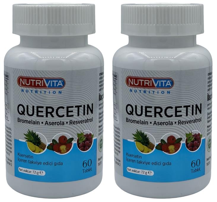 Nutrivita Nutrition Quercetin 2X60 Tablet Bromelain Aserola Resveratrol Kuersetin