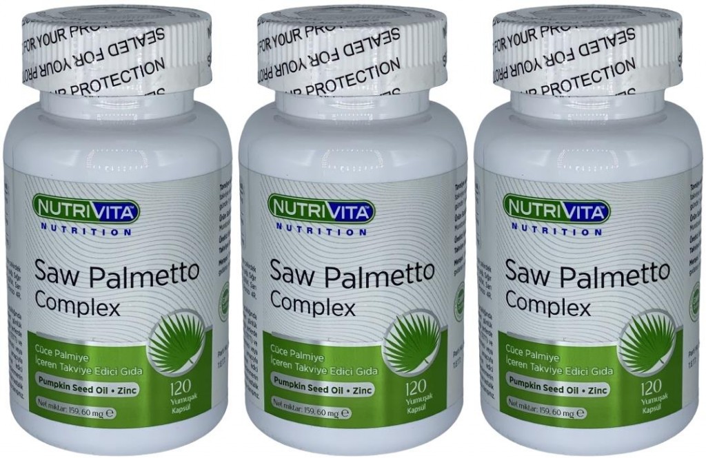 Nutrivita Nutrition Saw Palmetto Complex 3X120 Yumuşak Kapsül Cüce Palmiye Kompleks Çinko