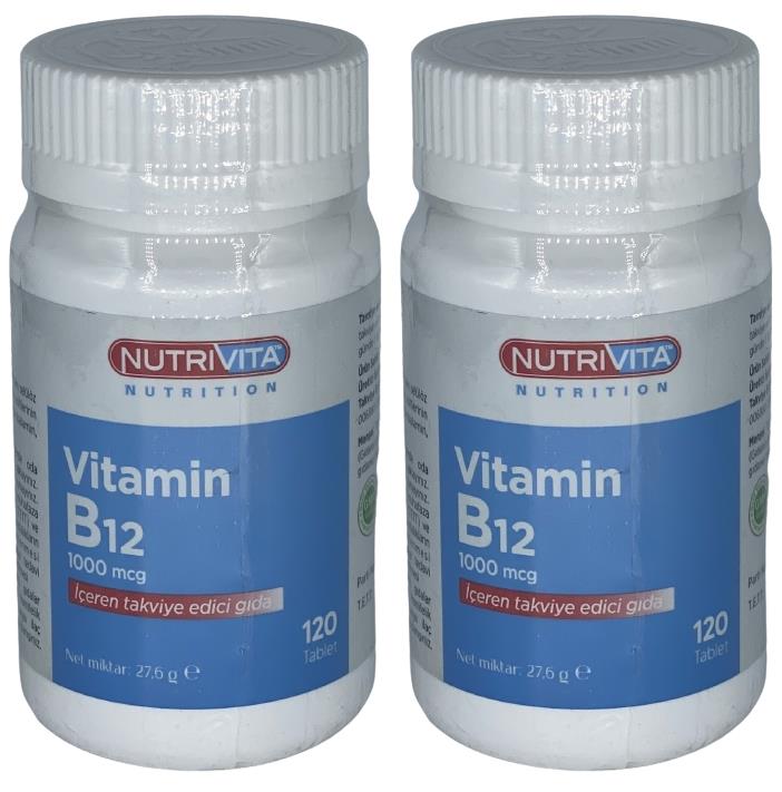 Nutrivita Nutrition Vitamin B12 Vitamini 1000 Mcg 2X120 Tablet