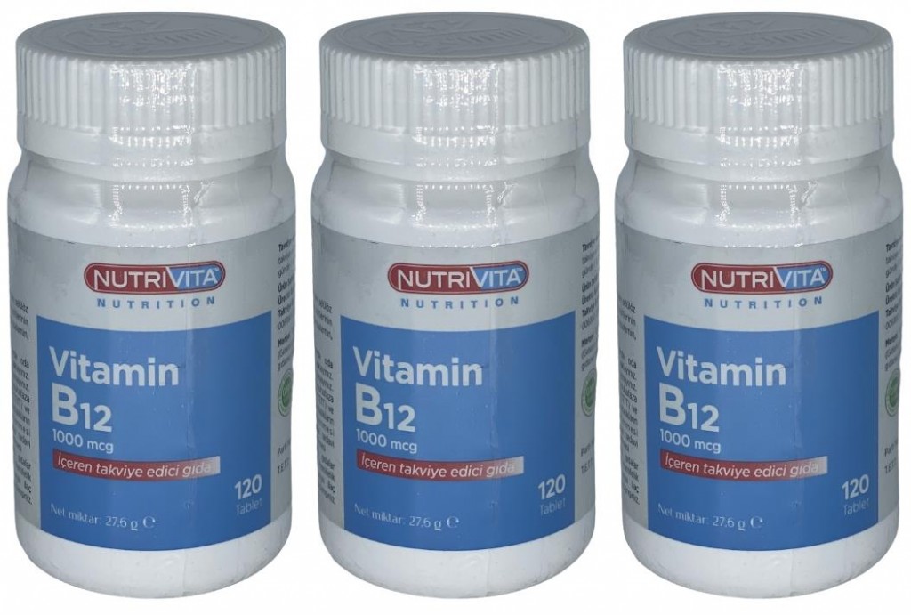 Nutrivita Nutrition Vitamin B12 Vitamini 1000 Mcg 3X120 Tablet
