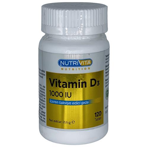 Nutrivita Nutrition Vitamin D3 Vitamini 1000 Iu 120 Tablet