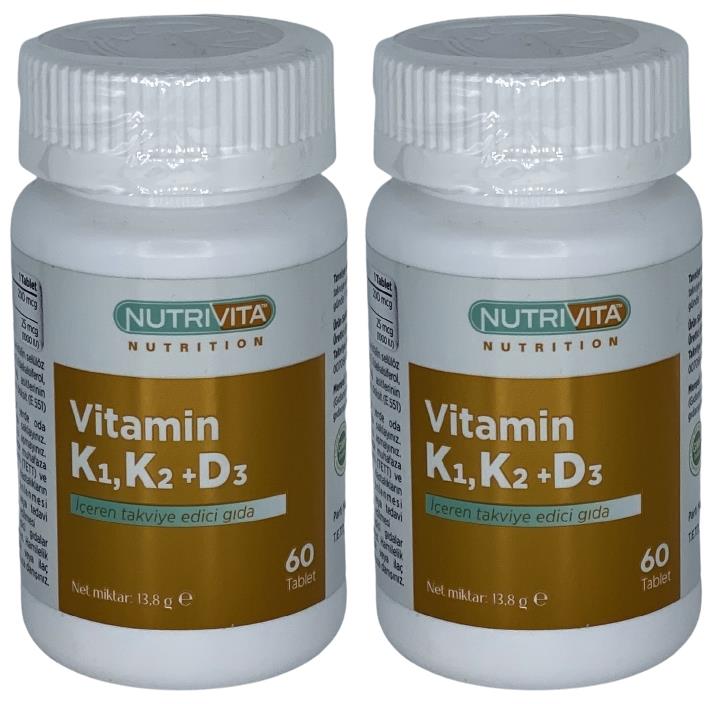 Nutrivita Nutrition Vitamin K1 Vitamin K2 Vitamin D3 Vitamini 2X60 Tablet