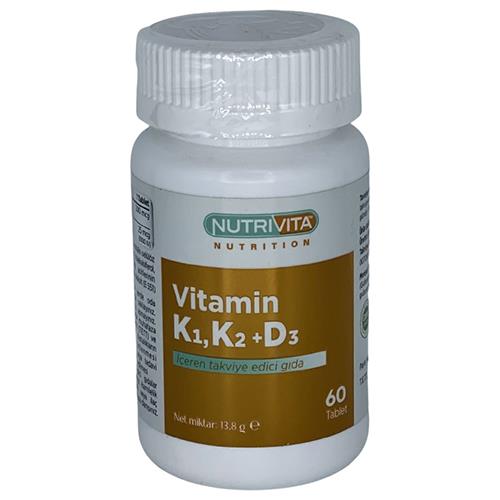 Nutrivita Nutrition Vitamin K1 Vitamin K2 Vitamin D3 Vitamini 60 Tablet