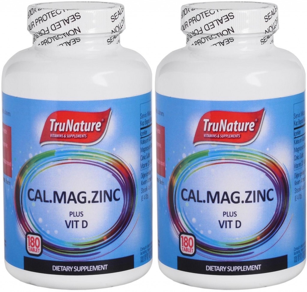 Trunature Kalsiyum Magnezyum Çinko D Vitamini 2X180 Tablet Calcium Magnesium Zinc Plus Vitamin D