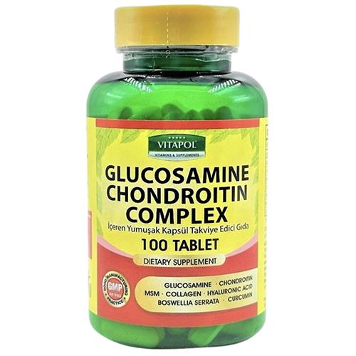 Vitapol Glucosamine Chondroitin Complex 100 Tablet Msm Collagen Hyaluronic Acid Boswellia Serrata