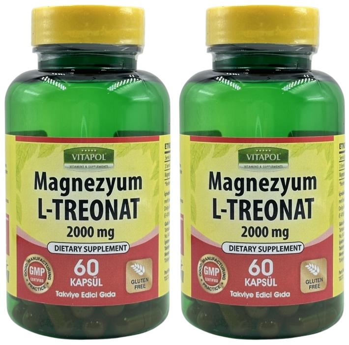 Vitapol Magnezyum L-Treonat 2000 Mg 2X60 Vegan Kapsül Magnesium L-Treonate