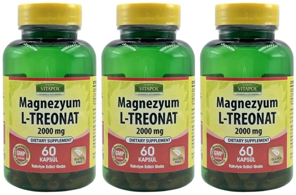 Vitapol Magnezyum L-Treonat 2000 Mg 3X60 Vegan Kapsül Magnesium L-Treonate