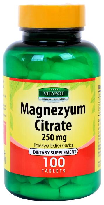 Vitapol Magnezyum Sitrat 100 Tablet Vitamin B6 Vitamini Magnesium Citrate