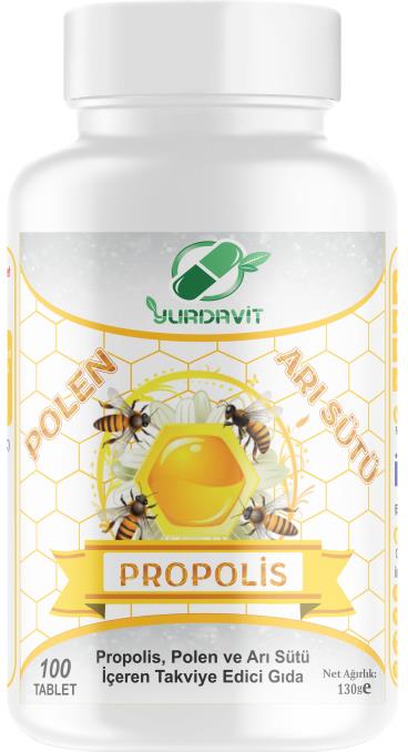 Yurdavit Propolis Polen Arı Sütü 575 Mg 100 Tablet
