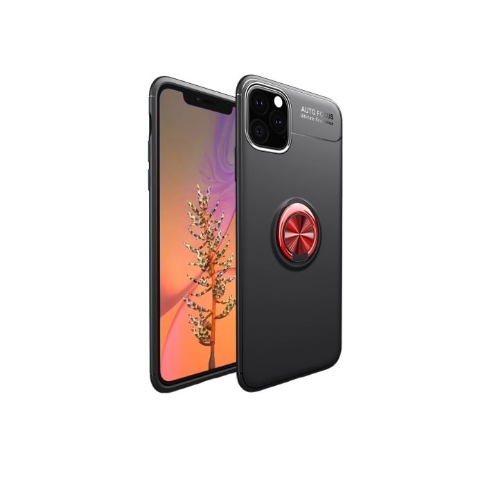 Iphone 11 Pro Max Kılıf Ravel Yüzüklü Silikon Karışık Renk + Tam Kapatan Cam