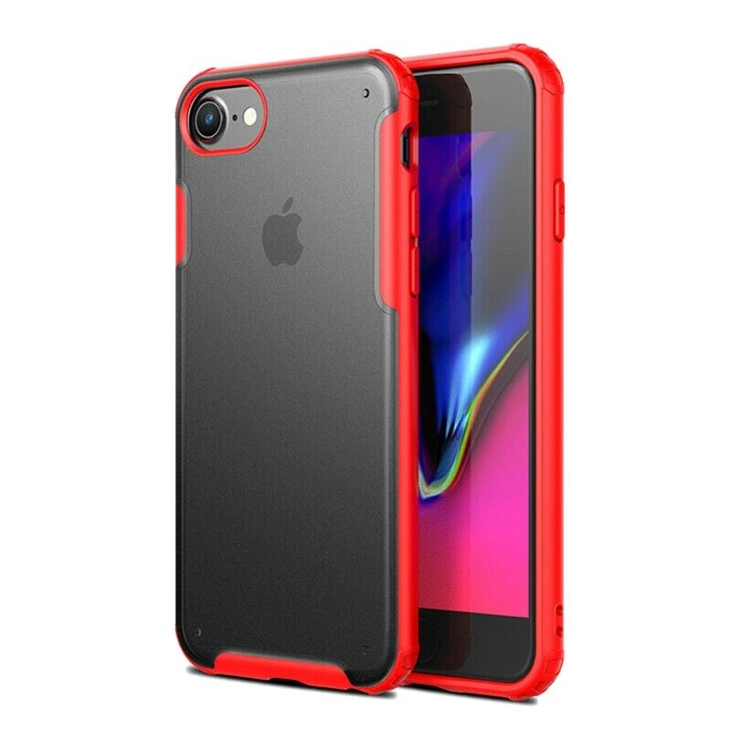 Iphone 8 Plus Kılıf Vonk Hibrit Sert Silikon Kırmızı + Nano Ekran Koruyucu