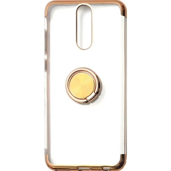 Meizu Note 8 Kılıf Lazer Yüzüklü Silikon Gold