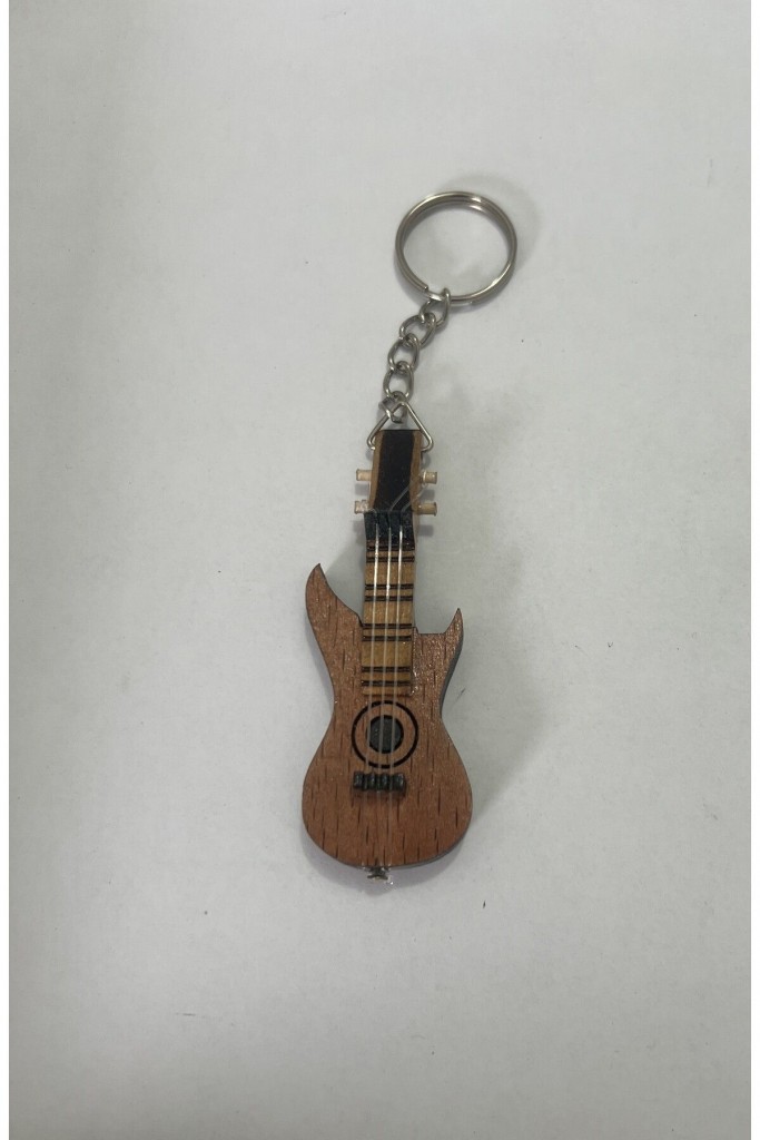 Basgitar Ahşap El Yapımı Minyatür Anahtarlık Müzik Aleti Araba Süsü