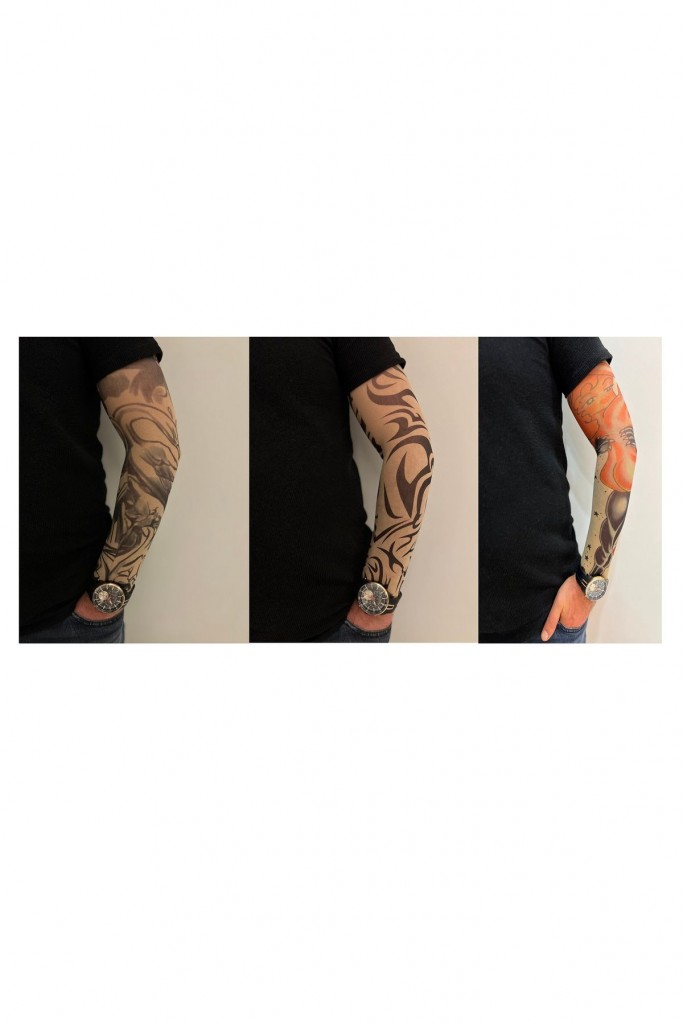 Giyilebilir Dövme 3 Çift 6 Adet Kol Çorap Dövmesi Sleeve Tattoo Set13