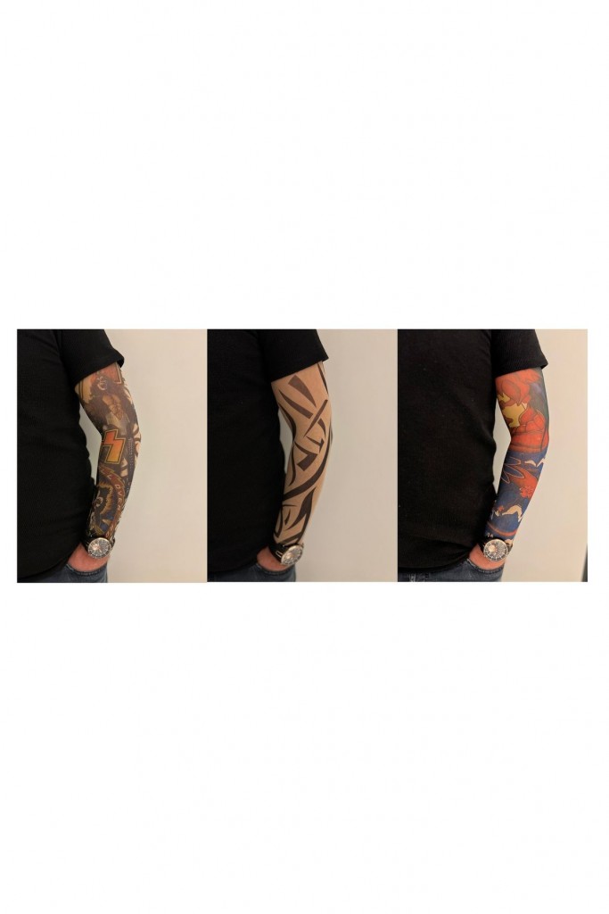 Giyilebilir Dövme 3 Çift 6 Adet Kol Çorap Dövmesi Sleeve Tattoo Set14