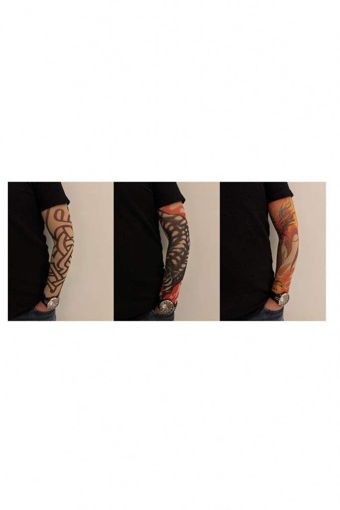 Giyilebilir Dövme 3 Çift 6 Adet Kol Çorap Dövmesi Sleeve Tattoo Set17