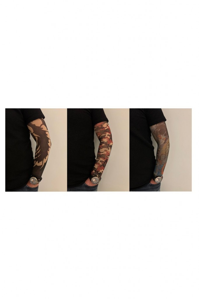 Giyilebilir Dövme 3 Çift 6 Adet Kol Çorap Dövmesi Sleeve Tattoo Set18