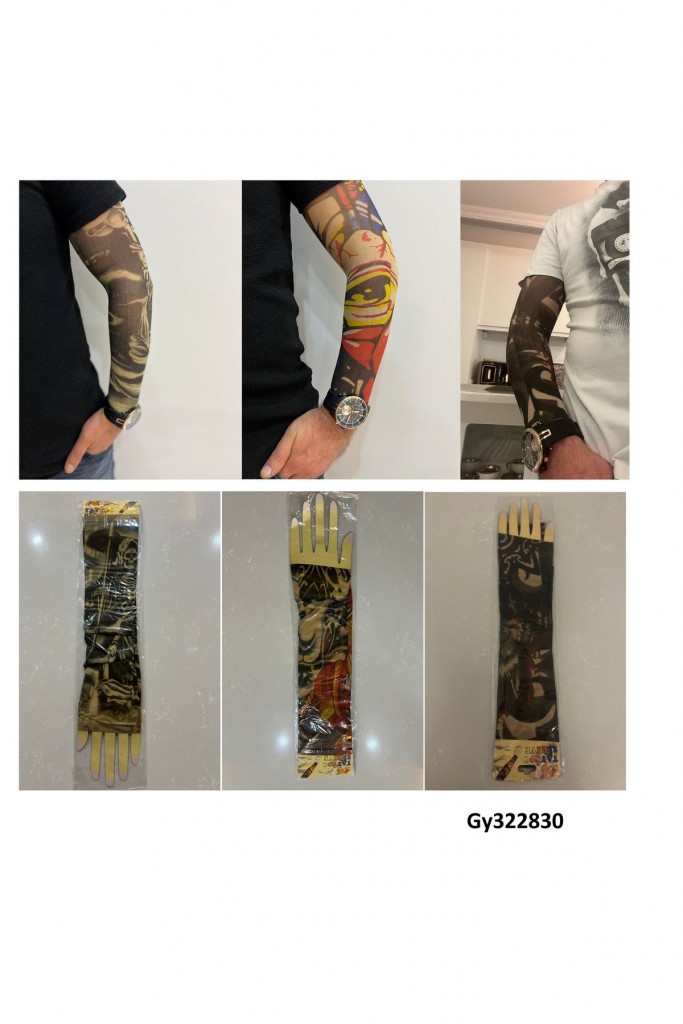 Giyilebilir Dövme 3 Çift 6 Adet Kol Çorap Dövmesi Sleeve Tattoo Set7