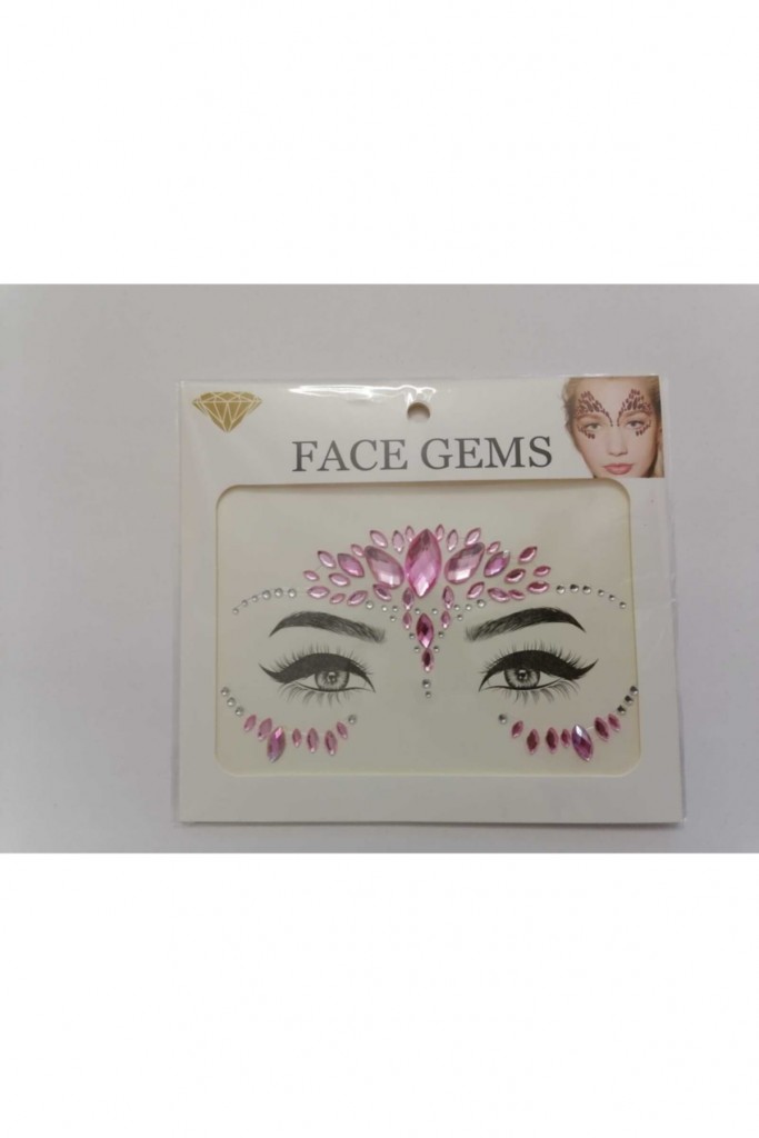 Gold Kendinden Yapışkanlı Yüz Taşı Sticker Face Gems Model2