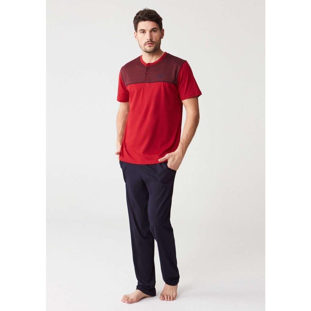 Mod 3259 Pamuklu Yazlık Kısa Kol Erkek Pijama Takım